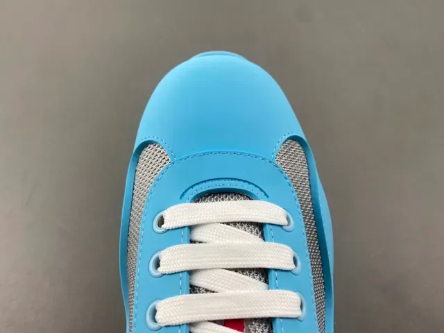 Light Blue and Gray Mesh Panel Sneaker 5