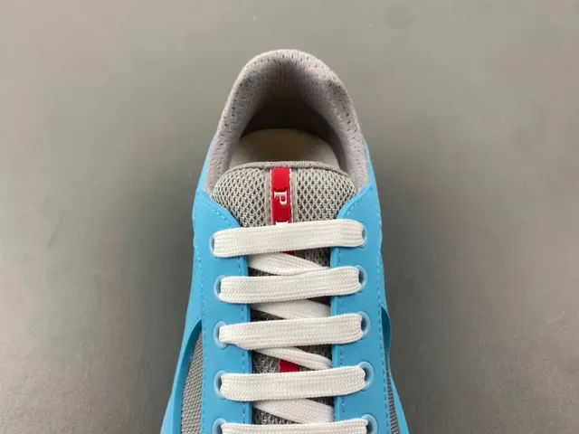 Light Blue and Gray Mesh Panel Sneaker 6