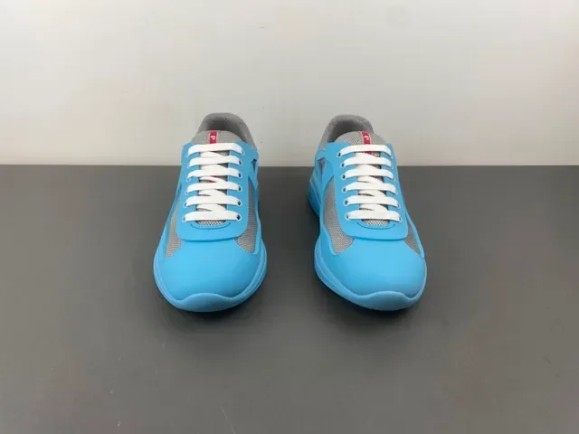 Light Blue and Gray Mesh Panel Sneaker 8