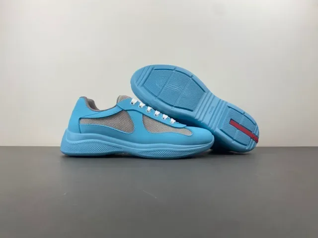Light Blue and Gray Mesh Panel Sneaker 9