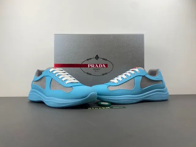 Light Blue and Gray Mesh Panel Sneaker 10
