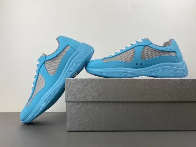 Light Blue and Gray Mesh Panel Sneaker 11