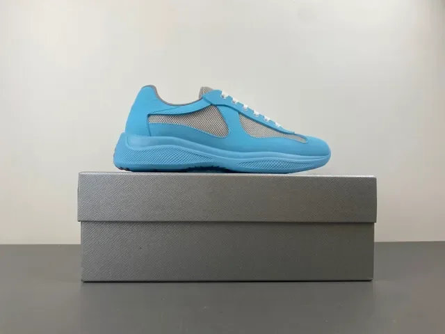 Light Blue and Gray Mesh Panel Sneaker 12