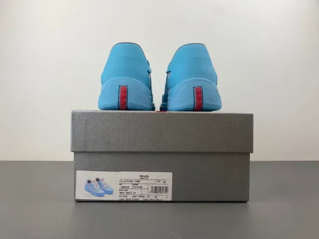Light Blue and Gray Mesh Panel Sneaker 14