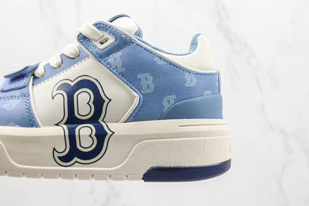 Light Blue and Navy Monogrammed Platform Lifestyle Sneaker 7