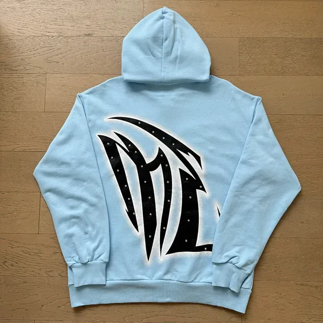 Light Blue Graphic-Print Full-Zip Hoodie 10
