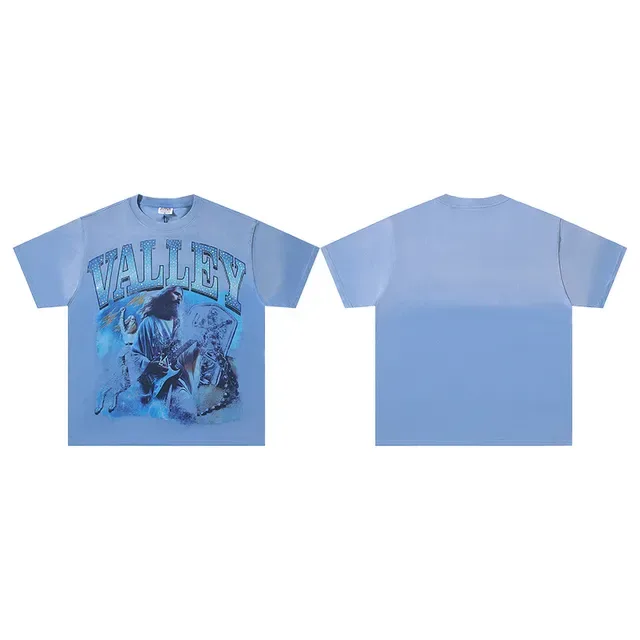 Light Blue Graphic-Print Oversized T-Shirt 2