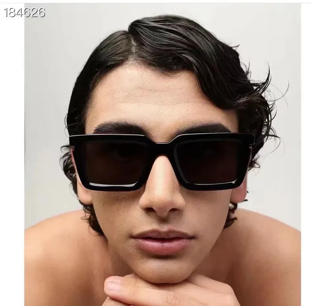 Matte Black Rectangular Oversized Sunglasses 6