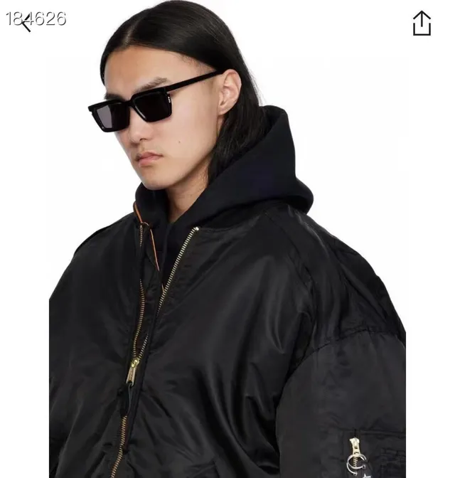 Matte Black Rectangular Oversized Sunglasses 7