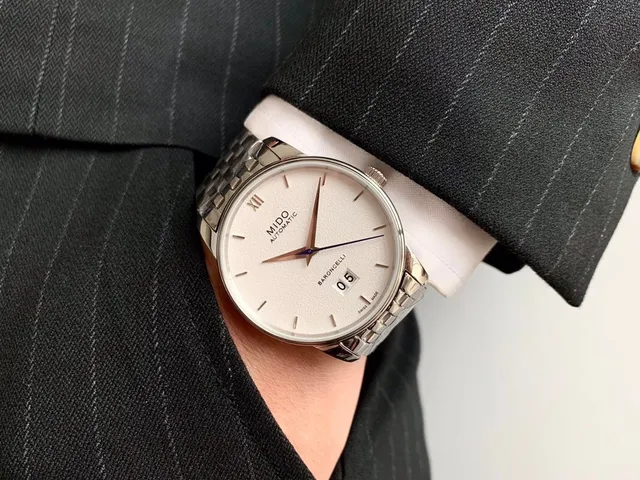 Mido Baroncelli स्वचालित सफेद डायल यांत्रिक घड़ी 6