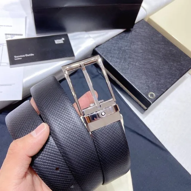 Montblanc Meisterstück Reversible Navy Leather Belt 3