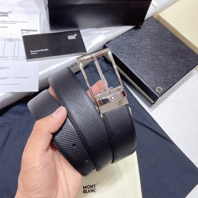 Montblanc Meisterstück Reversible Navy Leather Belt 4