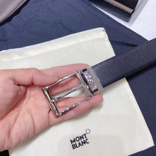 Montblanc Meisterstück Reversible Navy Leather Belt 5