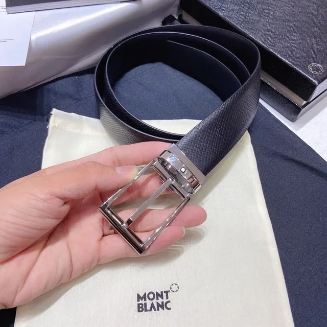 Montblanc Meisterstück Reversible Navy Leather Belt 6