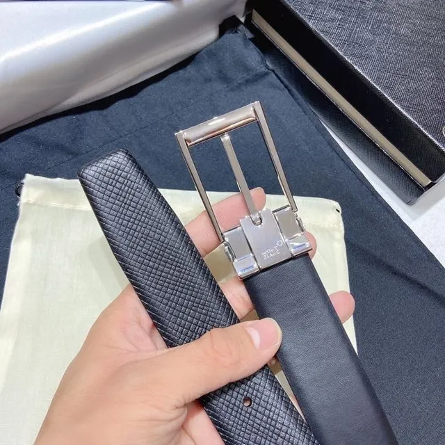 Montblanc Meisterstück Reversible Navy Leather Belt 7
