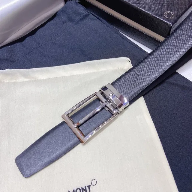 Montblanc Meisterstück Reversible Navy Leather Belt 9
