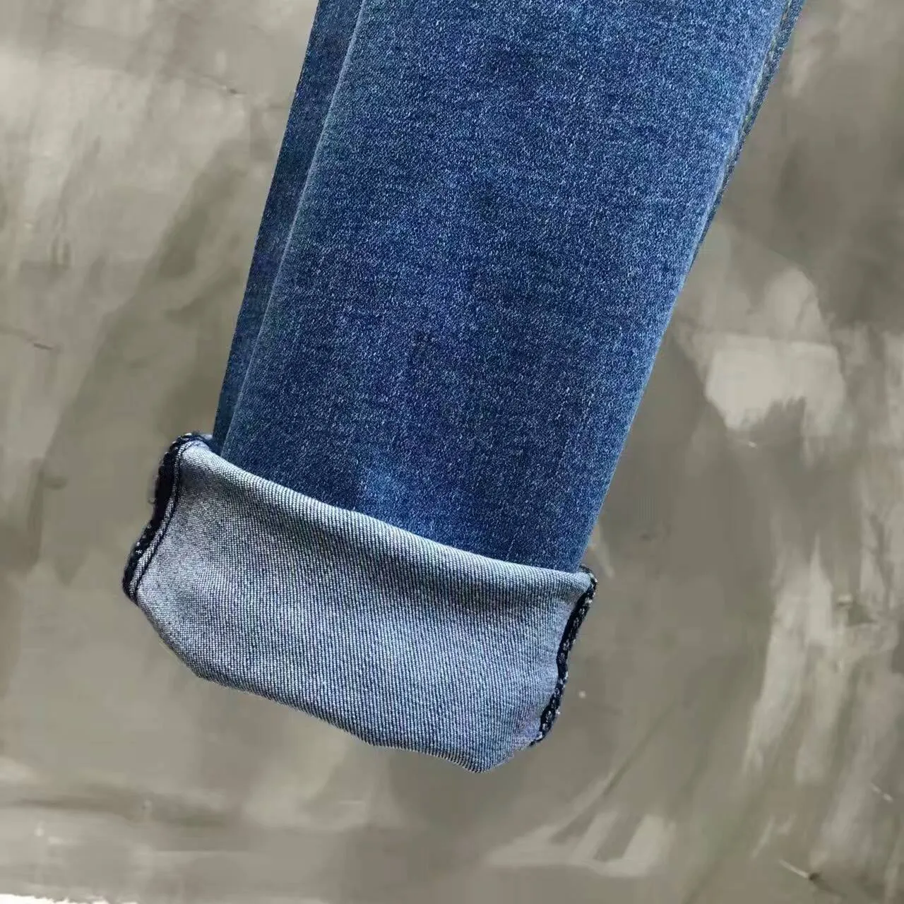 Jean Moto-Panelled Distressed Bleu en Denim 7