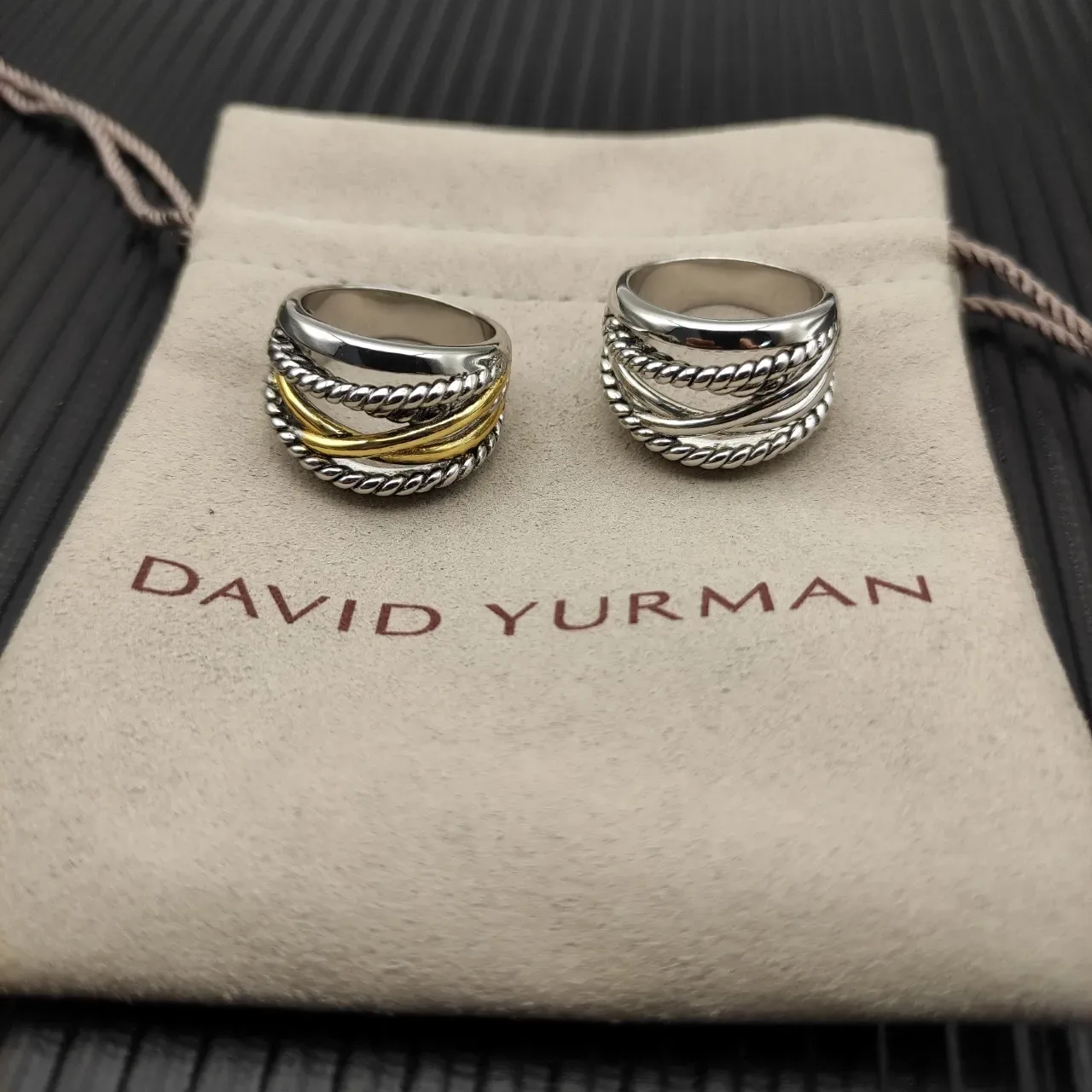 Multi-Band Twisted Rope and Smooth Polished Ring 3