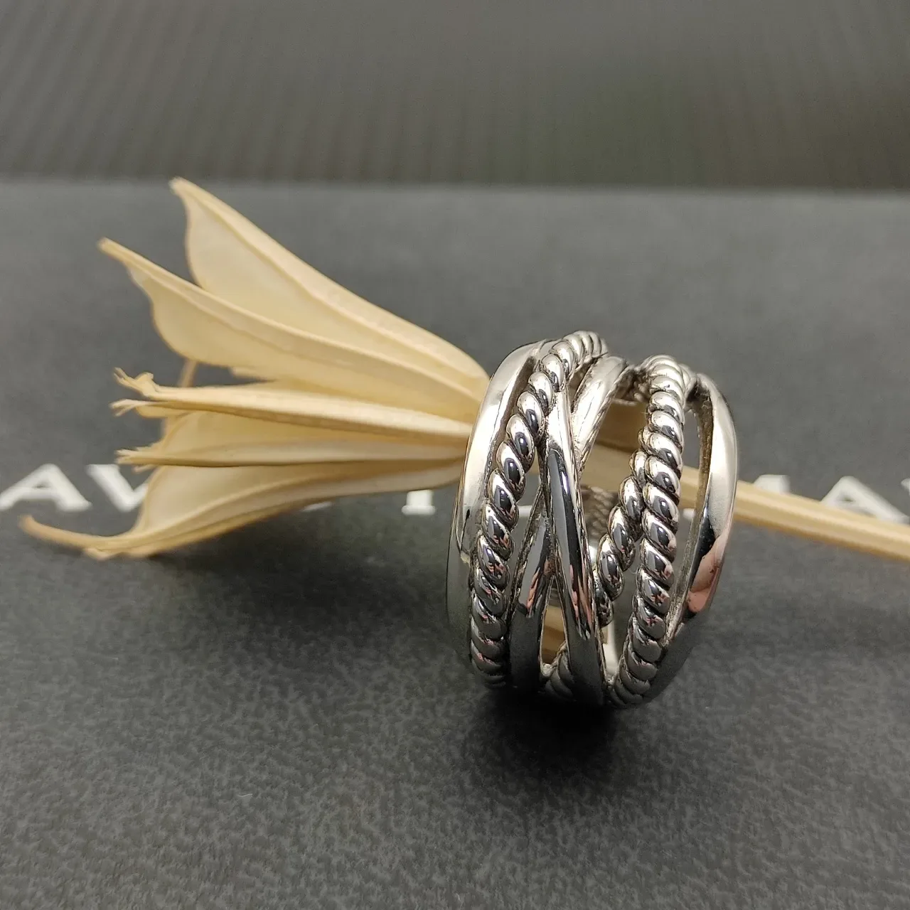 Multi-Band Twisted Rope and Smooth Polished Ring 5