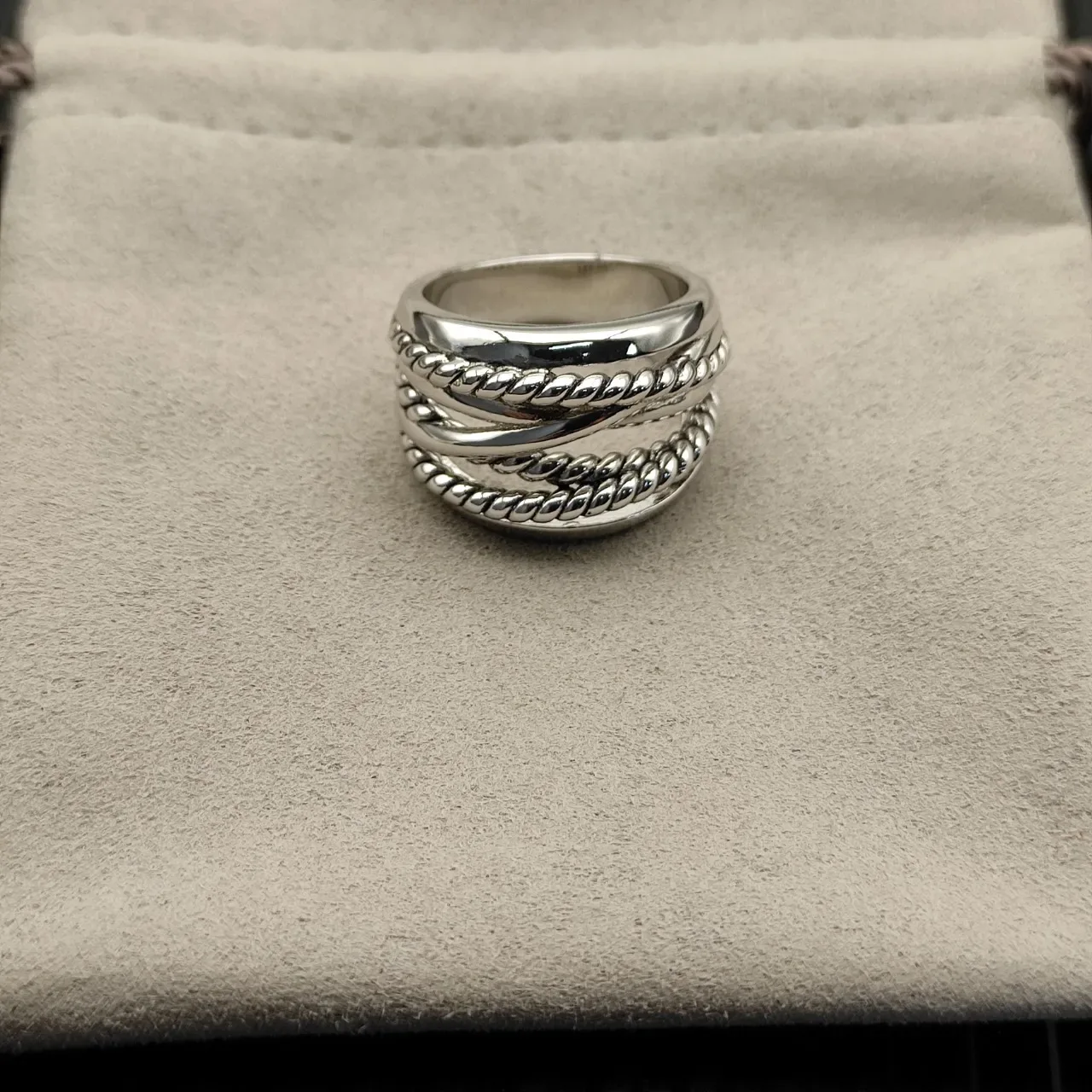 Multi-Band Twisted Rope and Smooth Polished Ring 8