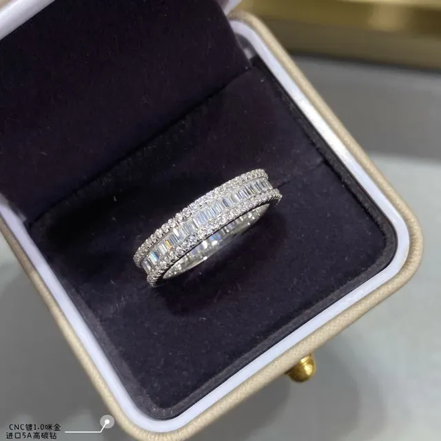 Multi-Row Baguette and Pavé Diamond Band Ring 2