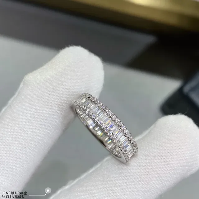 Multi-Row Baguette and Pavé Diamond Band Ring 4