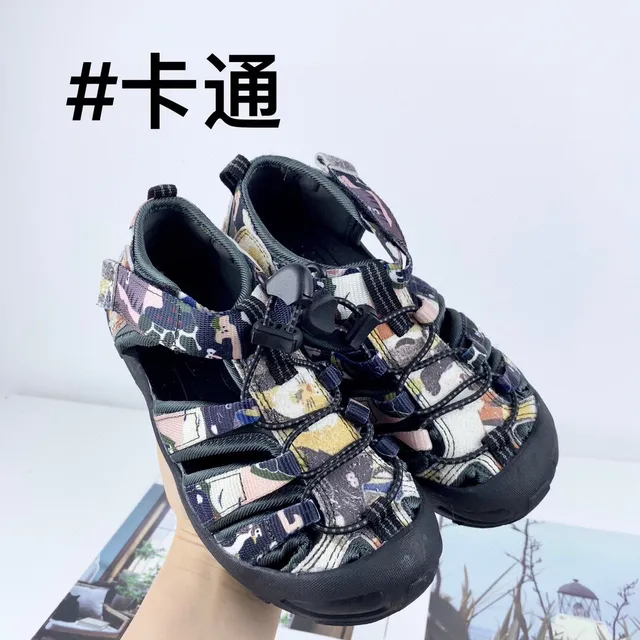 Multicolor Cartoon-Print Adjustable Strap Casual Sandals 2