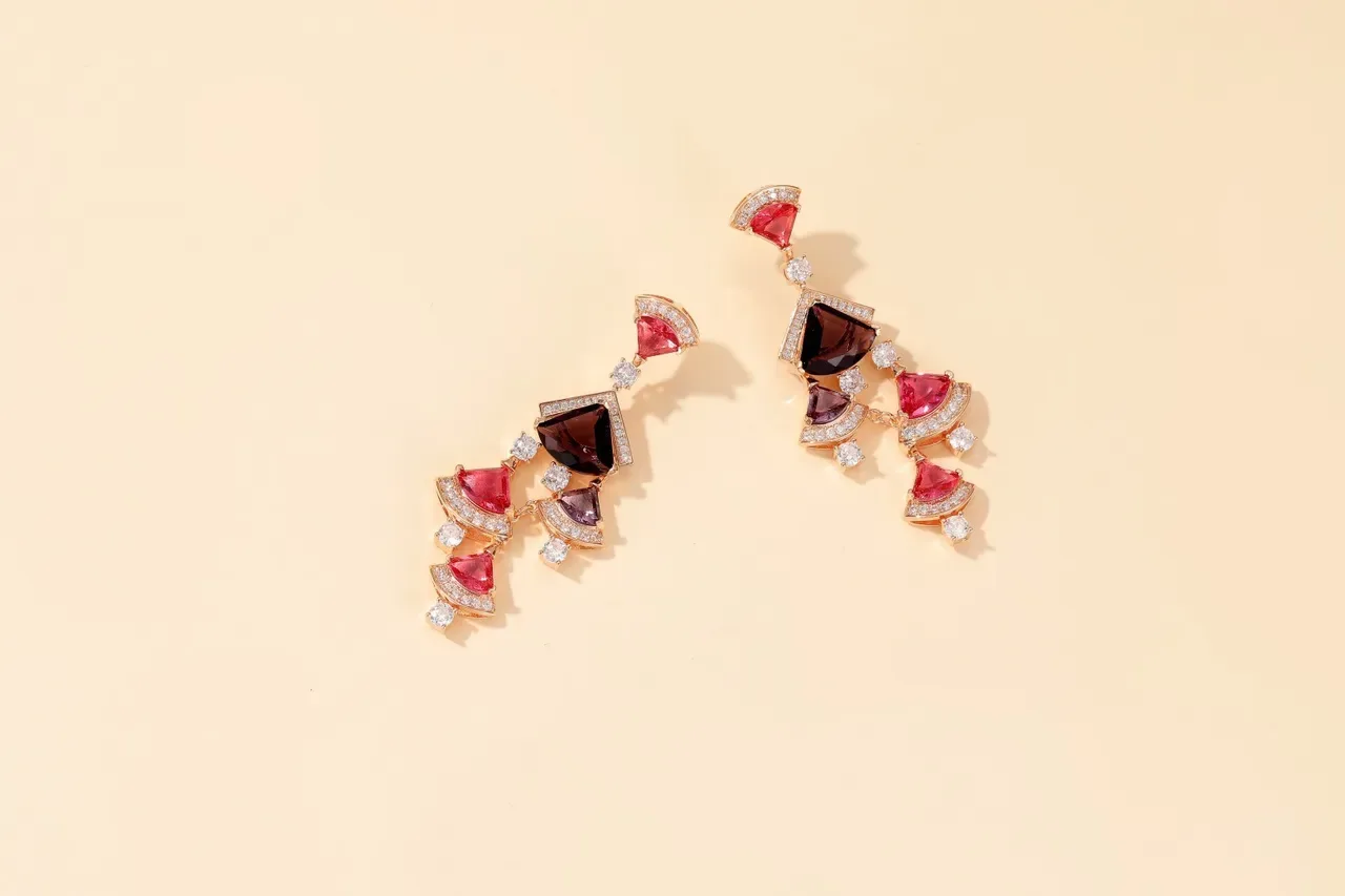 Multicolor Faceted Gemstone Chandelier Earrings 5