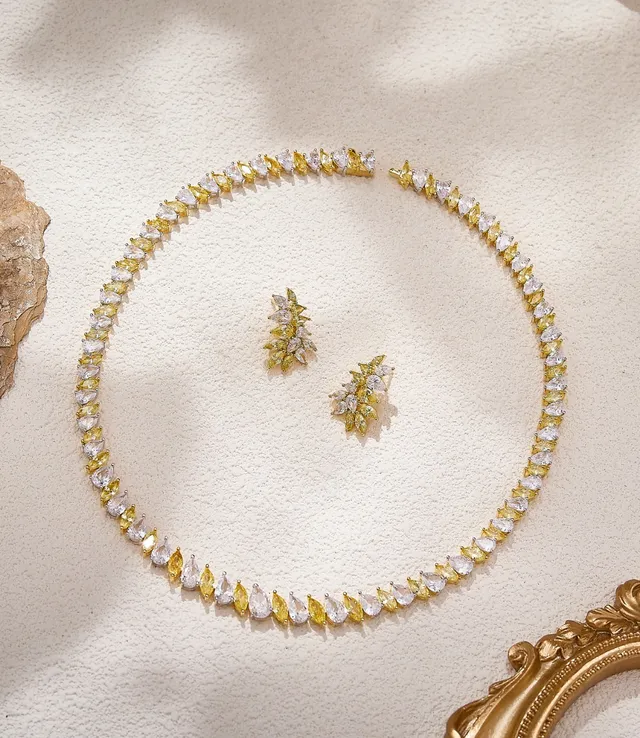 Multicolor Teardrop-Cut Stone Continuous-Circle Necklace 2