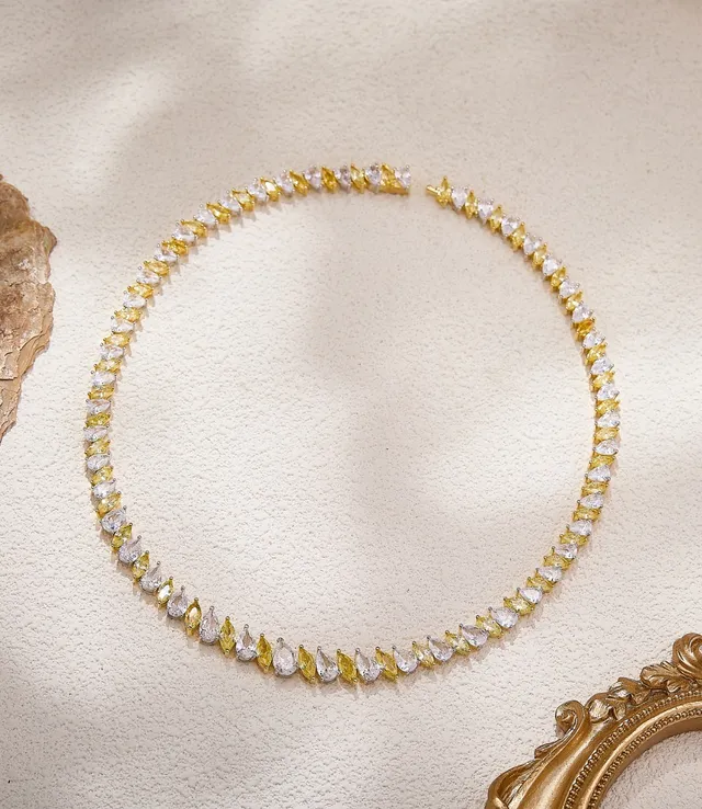 Multicolor Teardrop-Cut Stone Continuous-Circle Necklace 4