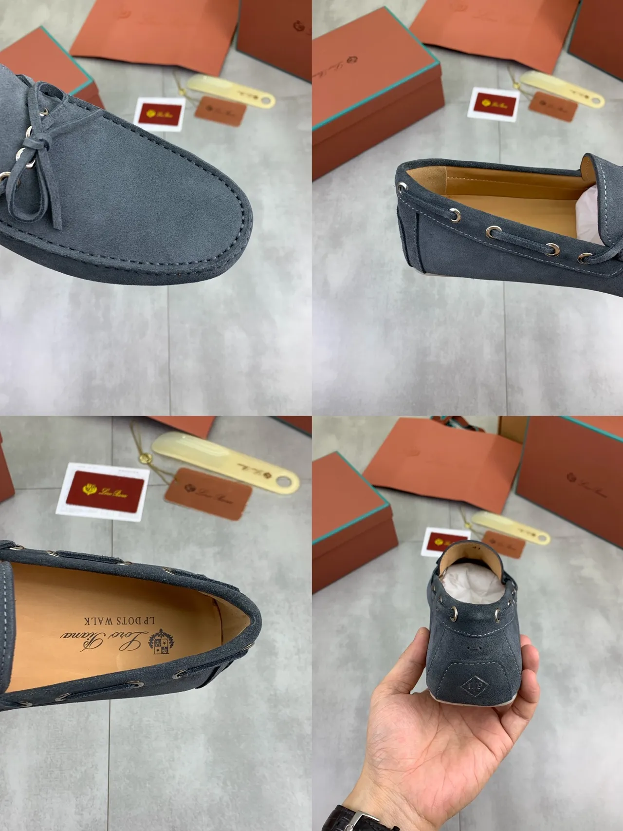 Navy Beige Suede Tassel-Knot Loafer 2
