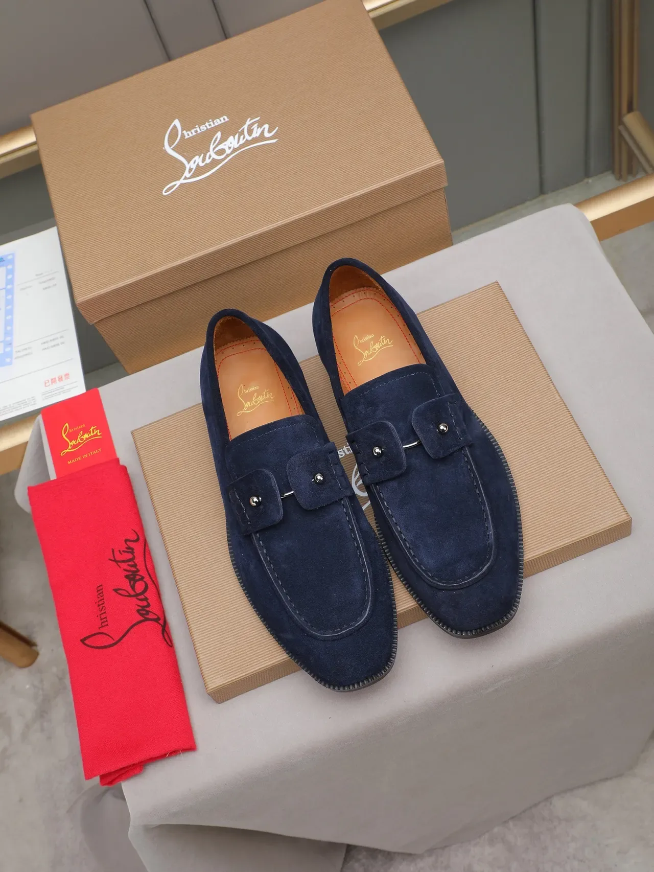 Navy Black Suede Moc-Toe Loafer 2