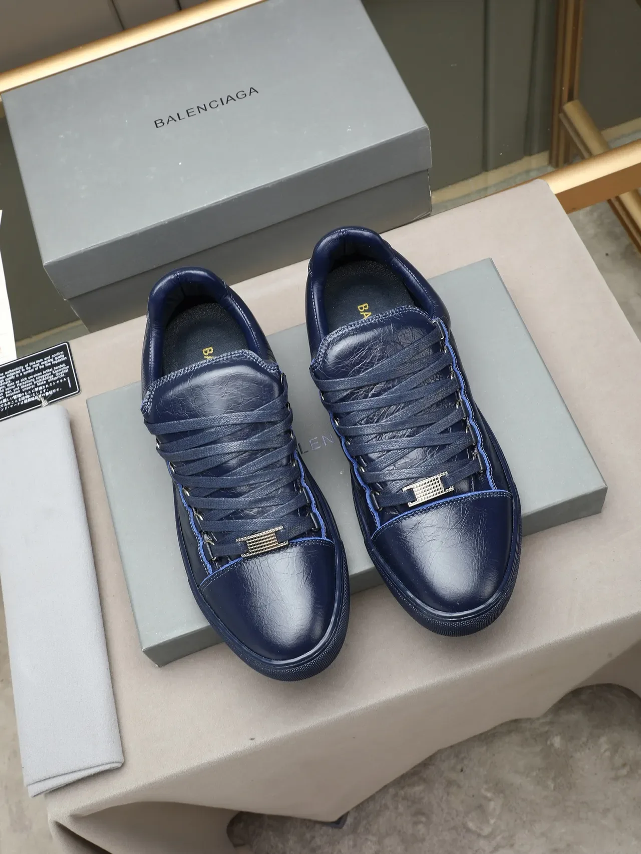 Navy Leather Low-Top Lifestyle Sneaker 2