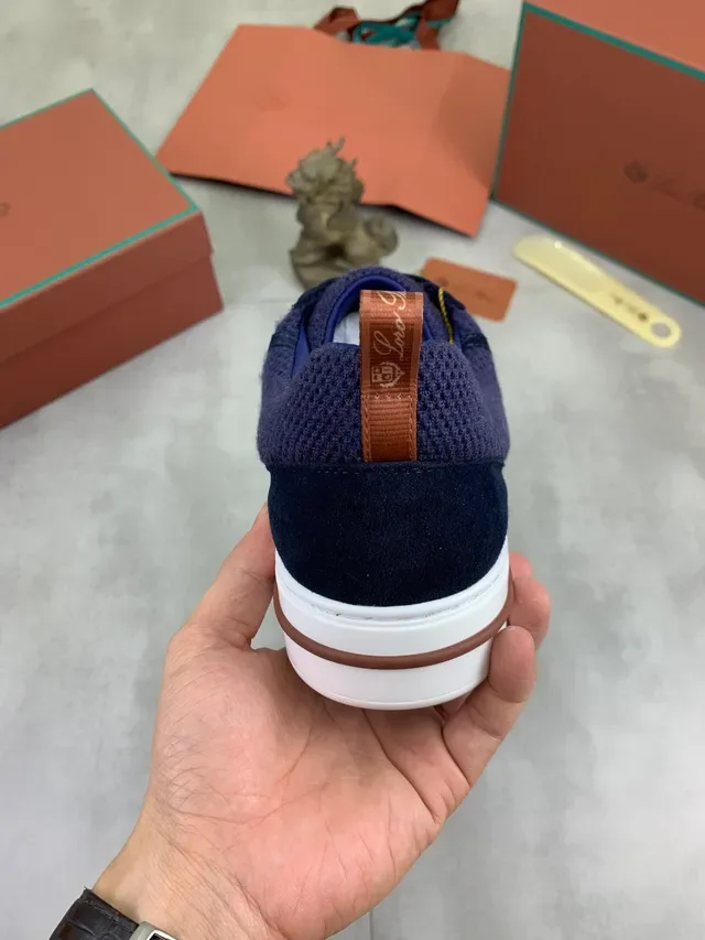 Navy Mesh and Suede Platform Lifestyle Sneaker 3