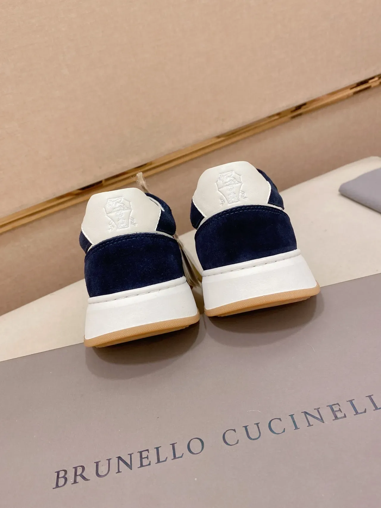 Navy Suede and Mesh Low-Top Lifestyle Sneaker 3