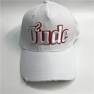 Navy White Distressed Hem Embroidered Script Logo Baseball Cap 3