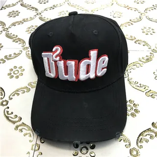 Navy White Distressed Hem Embroidered Script Logo Baseball Cap 4