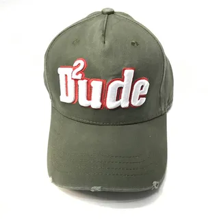 Navy White Distressed Hem Embroidered Script Logo Baseball Cap 5