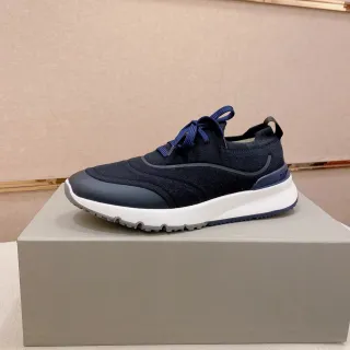 أحذية رياضية Navy White مع upper من الـ knit و midsole مصقول