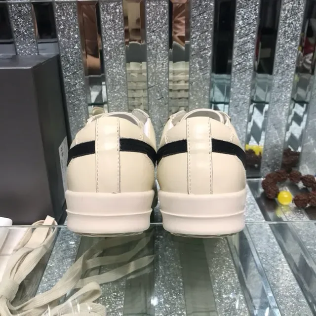 Off-White Cream and Black Panelled Platform Sneakers 9