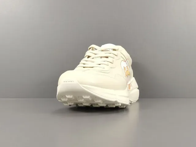 Off-White Cream Cartoon Dog Graphic Chunky Lifestyle Sneaker 15
