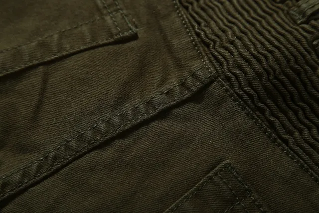 Olive Distressed Ribbed-Knee Reinforced Pants 2