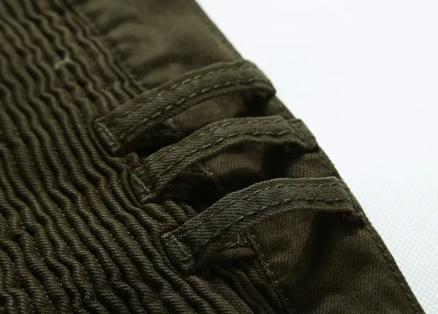 Olive Distressed Ribbed-Knee Reinforced Pants 5