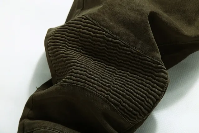 Olive Distressed Ribbed-Knee Reinforced Pants 16