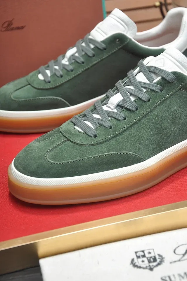Olive Green Suede Low-Top Gum Cupsole Lifestyle Sneaker 2