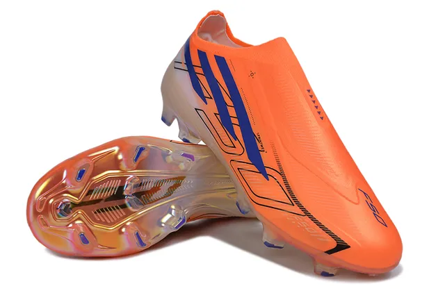 Orange and Blue Iridescent Firm-Ground Soccer Shoes 4