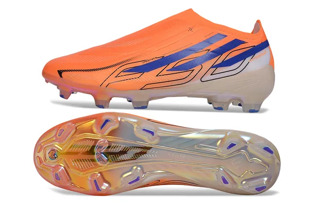 Orange and Blue Iridescent Firm-Ground Soccer Shoes 6