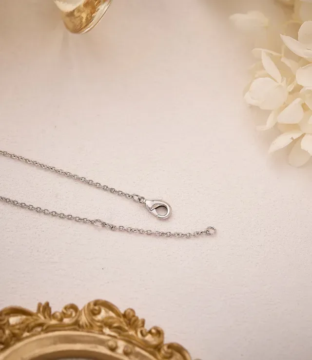Orange Silver Pear-Shaped Faceted Gemstone Art Deco-Inspired Diamond Pavé Setting Necklace 3