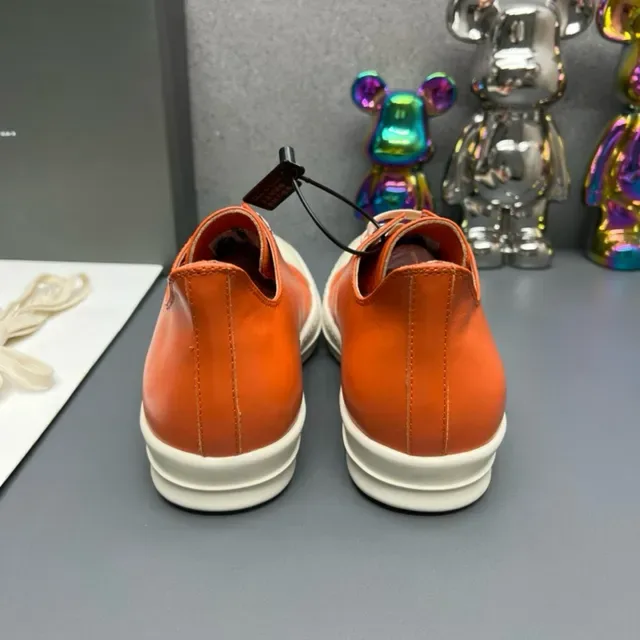Orange White Leather Upper Rubber Toe Cap Lifestyle Sneakers 3