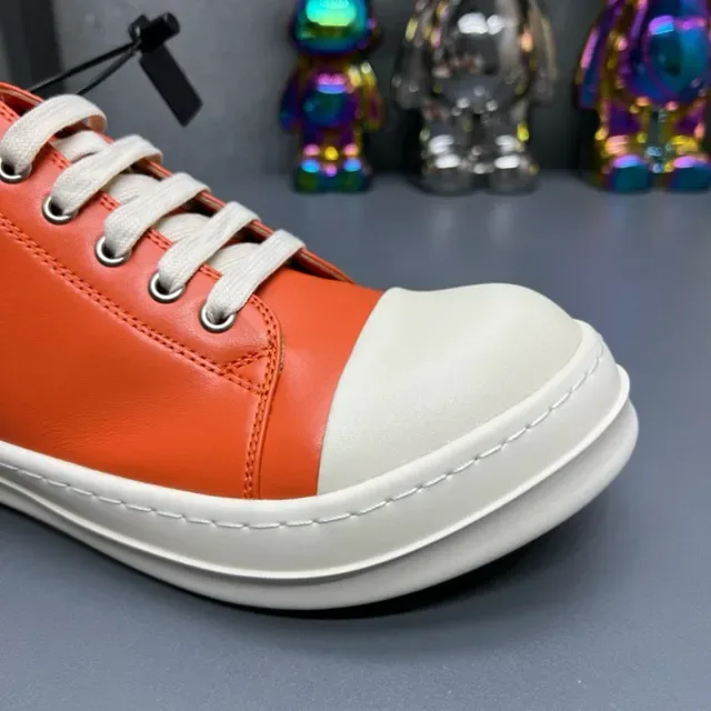 Orange White Leather Upper Rubber Toe Cap Lifestyle Sneakers 6